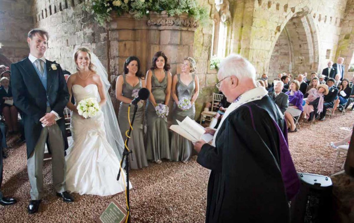 Wedding taking place in the church at Dunglass Country House Estate