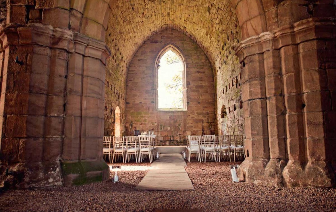 Dunglass Country House Estate chapel set up for a wedding